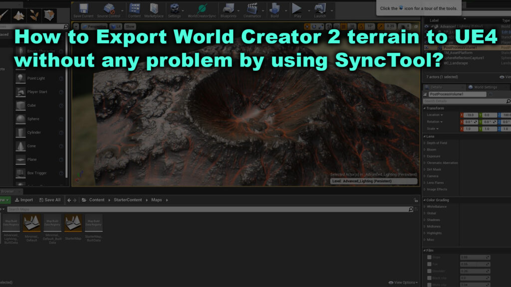 World Creator 2. How to export landscape to UE4 by using SyncTool?